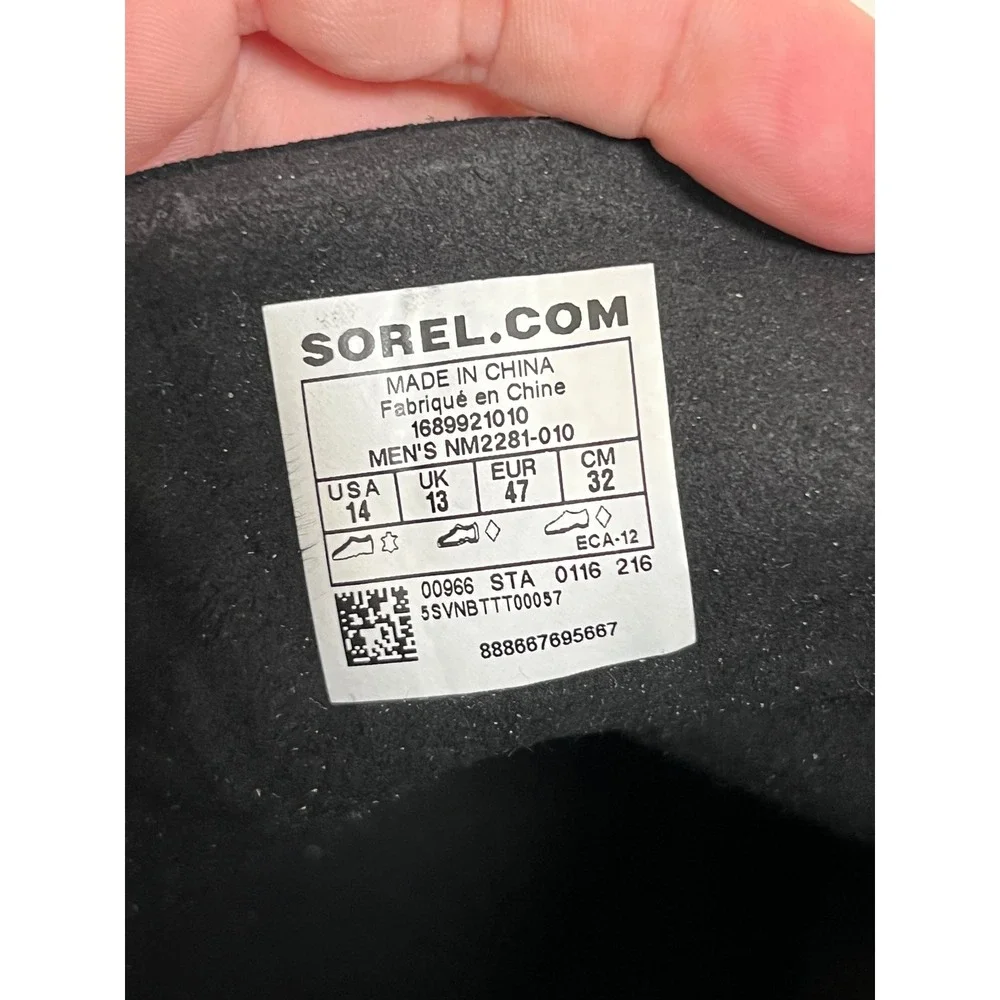 Sorel Madson Chukka Boots Black Size 14 Waterproof Suede NM2281-010 Lug Sole